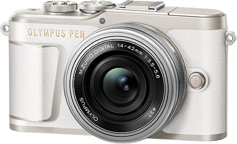 Bild Wer mag, kann die Olympus Pen E-PL9 auch in schickem Weiß kaufen. Die Kamera soll knapp 550 Euro ohne Objektiv kosten und ab Mitte März 2018 erhältlich sein. [Foto: Olympus]