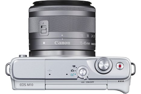 Bild Canon setzt bei der EOS M10 auf reduzierte Bedienelemente und bietet stattdessen einen Touchscreen mit individualisierbarem Menü. [Foto: Canon]
