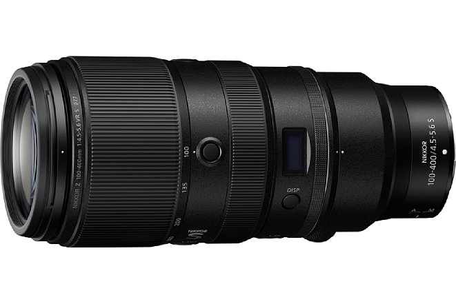 Bild Auf dem Display des Nikon Z 100-400 mm 4.5-.5.6 VR S kann wahlweise die Blendeneinstellung oder eine Entfernungsskala samt Schärfentiefe angezeigt werden. [Foto: Nikon]