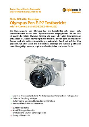 Testbericht: Olympus Pen E-P7 (Premium-Version), Seite 1 [Foto: MediaNord]