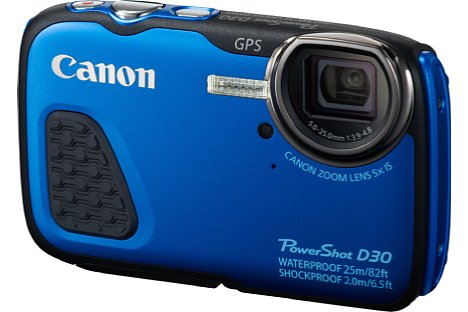 Bild Die wasser-, stoß- und staubfeste Canon PowerShot D30 zoomt optisch fünffach und deckt einen Brennweitenbereich von 28 bis 140 Millimeter ab. [Foto: Canon]