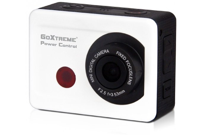 Bild Hinter dem großen, dunkelroten Kreis auf der Front der Easypix GoXtreme Power Control Actioncam befindet sich der Infrarot-Empfänger für die Fernbedienung. [Foto: Easypix]