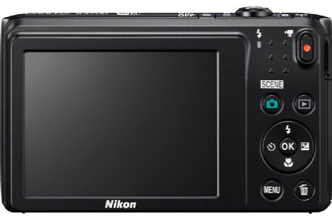 Bild Auf der Rückseite bietet die Nikon Coolpix S3700 einen 6,7 Zentimeter großen Bildschirm mit 230.000 Bildpunkten Auflösung. [Foto: Nikon]