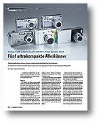 Bild Test von 5 Ultrakompaktkameras in der DigitalPhoto Ausgabe 03/2005