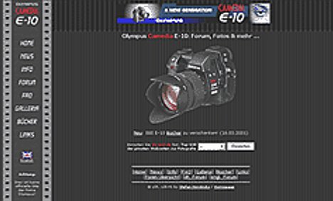 Bild Olympus E-10-Fansite [Screenshot: MediaNord] [Foto: Screenshot: MediaNord]