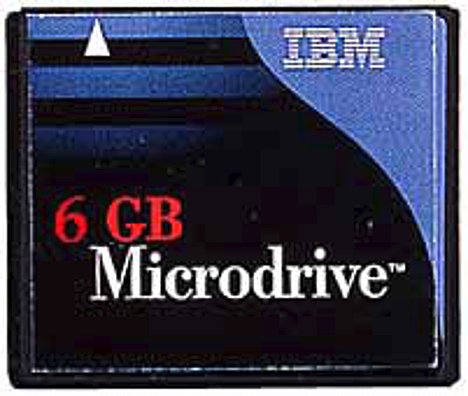Bild IBM 6 GByte-Microdrive [Fotomontage: MediaNord] [Foto: Fotomontage: MediaNord]
