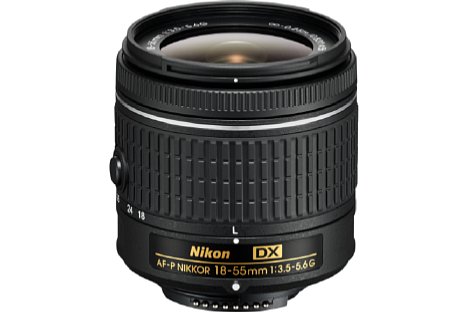 Bild Das Nikon AF-P 18-55 mm 3.5-5.6G DX muss ohne Bildstabilisator auskommen, ist dafür aber 10 Gramm leichter und kostet einzeln nur knapp 200 Euro. [Foto: Nikon]