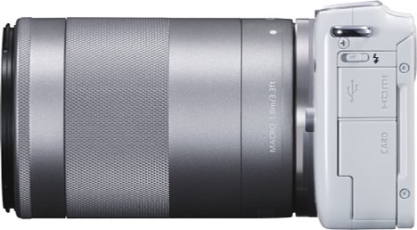 Bild Passend zu weißen Canon EOS M10  ist das EF-M 55-200 mm 4.5-6.3 IS STM auch in Silber erhältlich. [Foto: Canon]