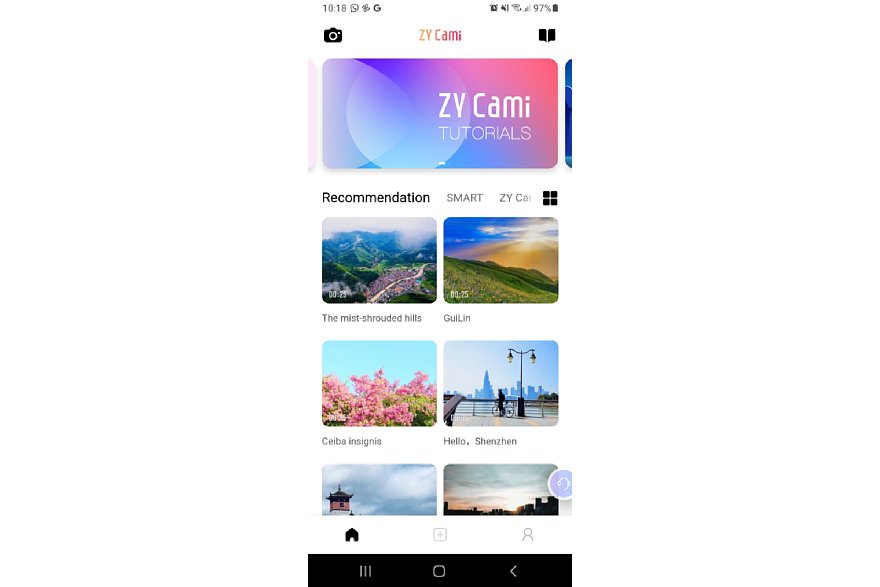 Bild Die Startseite der App zeigt Videoempfehlungen und Kategorien der auf die Zhyjun Plattform hochgeladenen Videos. [Foto: MediaNord]