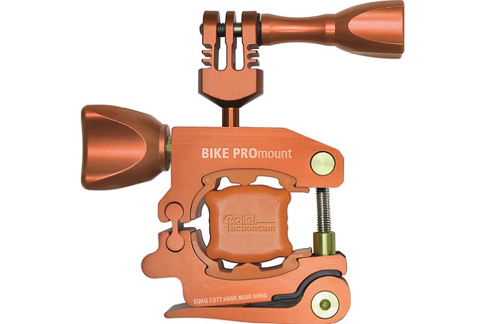 Bild Bike ProMount in Orange. Alle Farbversionen werden mit zusätzlichen Einsätzen für unterschiedliche Rohrprofile geliefert. [Foto: Rollei]