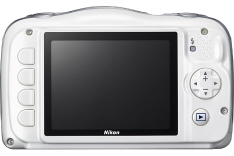 Bild Auf der Rückseite bietet die Nikon Coolpix S33 einen 6,7 Zentimeter großen Bildschirm mit 230.000 Bildpunkten Auflösung. [Foto: Nikon]