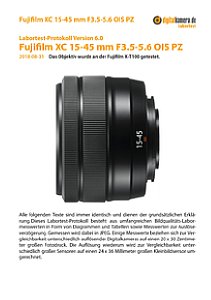 Fujifilm XC 15-45 mm F3.5-5.6 OIS PZ mit X-T100 Labortest, Seite 1 [Foto: MediaNord]