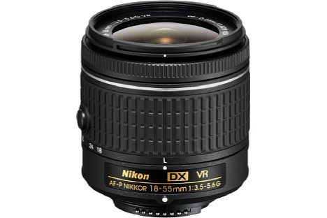 Bild Das 205 Gramm leichte Nikon AF-P 18-55 mm 3.5-5.6G DX VR besitzt einen optischen Bildstabilisator und soll einzeln knapp 260 Euro kosten. [Foto: Nikon]