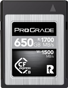 Bild Die Cobalt-Serie, hier mit der ProGrade CFexpress 650 GB, kann mit mindestens 1.400 MByte/s beschrieben und 1.700 MByte/s gelesen werden. [Foto: ProGrade]