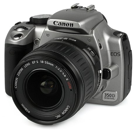 Bild Canon EOS 350D silber mit EF-S 18-55 [Foto: Imaging One]