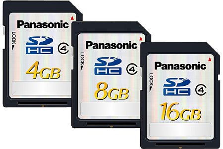 Panasonic SDHC Class 4 mit 4 GB, 8 GB und 16 GB [Foto: Panasonic]
