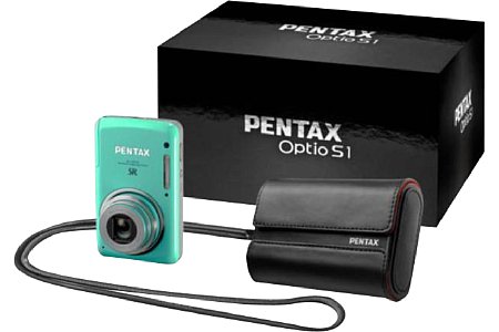 Pentax Optio S1 Digitalkamera 2,7 Zoll Display, bildstabilisiert grün 14 Megapixel, 5-fach opt. Zoom, 6,8 cm 