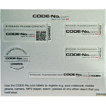 CODE-No.com Sicherheitslabel 5er-Mix Alu silber