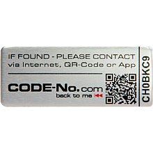 CODE-No.com Sicherheitslabel Standard-Rechteck Alu