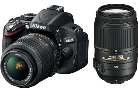 Nikon D5100 mit AF-S DX 18-55 mm VR und 55-300 mm VR [Foto: MediaNord]