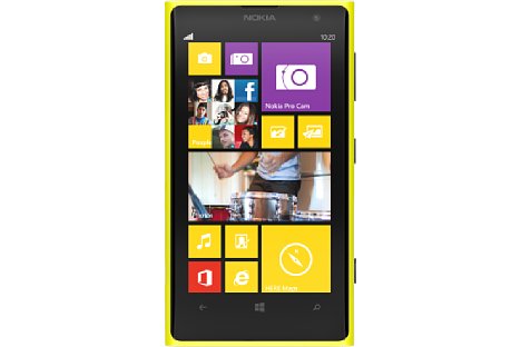 Bild Nokia Lumia 1020 in Gelb mit passendem Design der Bedienoberfläche [Foto: Nokia]