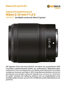 Nikon Z 35 mm F1.8 S mit Z 7 Labortest, Seite 1 [Foto: MediaNord]
