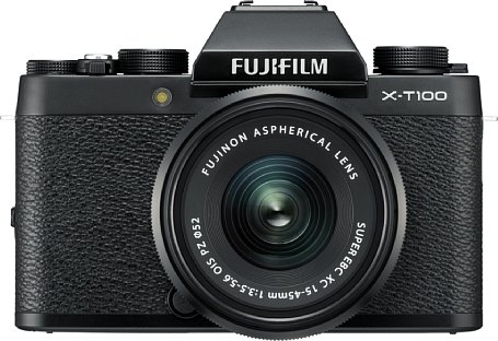 Bild Ab Juni 2018 soll die Fujifilm X-T100 zu einem Preis von knapp 600 Euro (ohne Objektiv) in den Farben Dunkelsilber und Schwarz auf den Markt kommen. [Foto: Fujifilm]