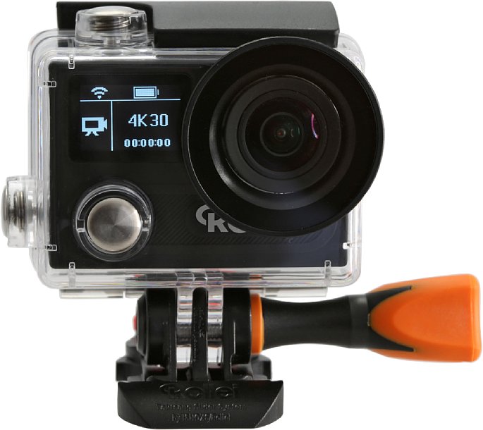 Bild Das Unterwassergehäuse der Rollei Actioncam 430 wird mit zwei Rückseiten geliefert (1x Tauchen bis zu 40 Meter Wassertiefe, 1x Spritzschutz für verbesserte Tonaufnahmen). [Foto: Rollei]