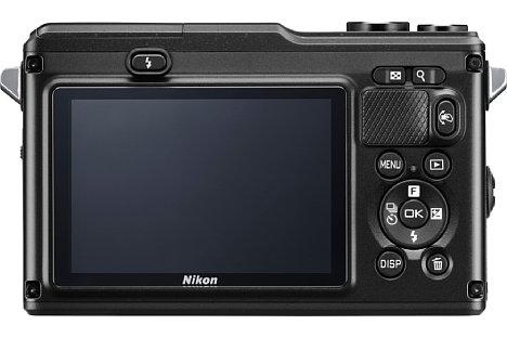 Bild Die spezielle Action-Control-Taste der Nikon 1 AW1 erlaubt eine Kamerasteuerung durch Bewegungen, was insbesondere beim Tragen von Handschuhen praktisch ist. [Foto: Nikon]