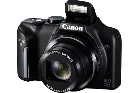 Bild Die Canon PowerShot SX170 IS arbeitet mit einem Lithium-Ionen-Akku statt der AA-Zellen, die noch in der SX160 IS zum Einsatz kamen. Dadurch verlängert sich die Laufzeit der Digitalkamera. [Foto: Canon]