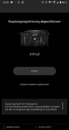 Bild Nach erfolgreiche Kopplung der Kamera mit der Fujifilm Camera Remote App kann es losgehen, aber es können auch noch weitere Kameras gekoppelt werden. [Foto: MediaNord                              ]