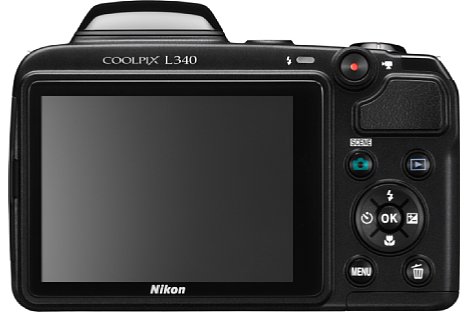 Bild Das Display der Nikon Coolpix L340 löst 460.000 Bildpunkte auf. Es misst drei Zoll in der Diagonalen. [Foto: Nikon]