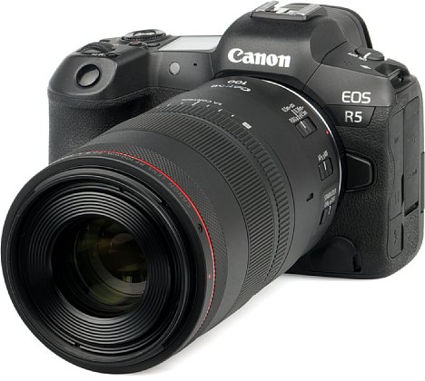 Bild Das Canon RF 100 mm F2.8 L Macro IS USM ist mit 15 Zentimetern Länge sehr groß, mit 680 Gramm aber sehr leicht, was dem Kunststoffgehäuse zu verdanken ist. [Foto: MediaNord]