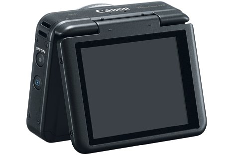 Bild Das Touch-Display der Canon PowerShot N2 lässt sich um 180 Grad nach oben klappen und eignet sich damit hervorragend für Selfie-Aufnahmen. [Foto: Canon]