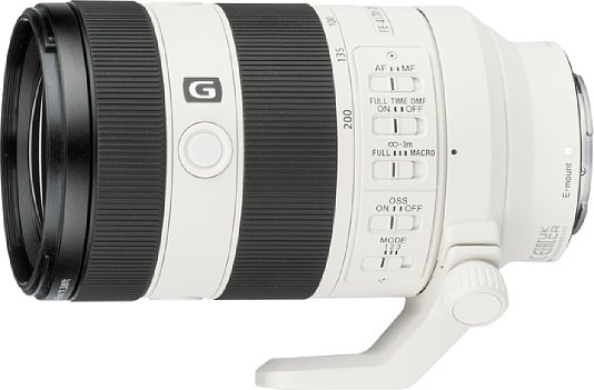 Bild Das Sony FE 70-200 mm F4 Macro G OSS II bietet drei Fokushaltetasten und fünf Bedienschalter für Fokus und Bildstabilisator. [Foto: MediaNord]