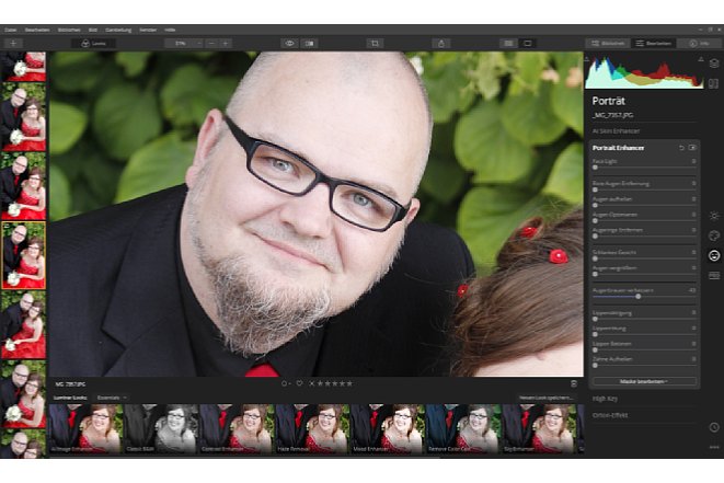 Bild Mit dem "Porträt Enhancer" stehen dem Bildbearbeiter eine Vielzahl automatisierter Funktionen zur Verfügung, unter anderem auch die "Verschlankung" von Gesichtern. [Foto: Medianord]
