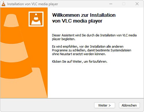 Bild Bei der Installation des VLC-Media-Players ist im ersten Schritt nichts zu beachten. [Foto: MediaNord]