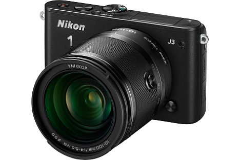 Bild Mit der Nikon 1 J3 gab es auch ein neues 10-fach-Motorzoom-Objektiv (10-100 mm 4-5.6), das deutlich schlanker und leichter war als das zum Start des Nikon-1-Systems vorgestellte 10-fach-Zoom. [Foto: Nikon]