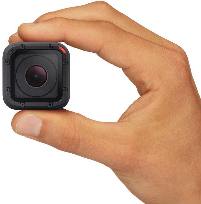 Bild Die GoPro Hero4 Session misst ohne Rahmen nur 38 x 38 mm bei 36,4 mm Tiefe. Sie soll damit rund 50 % kleiner als die anderen GoPro-Kameras mit Schutzgehäuse sein. [Foto: GoPro]