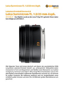 Leica Summicron-TL 1:2/23 mm Asph. mit T (Typ 701) Labortest, Seite 1 [Foto: MediaNord]