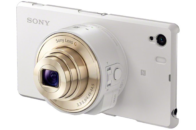 Bild Die Sony SmartShot DSC-QX10 gibt es auch in Weiß zur Kombination mit weißen Smartphones. [Foto: Sony]