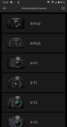 Bild Im zweiten Schritt der Kopplung der Fujifilm Camera Remote App mit der Kamera muss letztere ausgewählt werden. [Foto: MediaNord                              ]