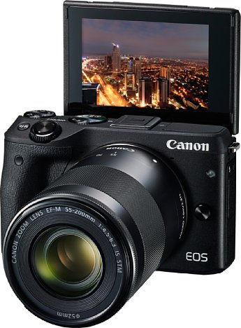 Bild Die Canon EOS M3 besitzt einen um 45 Grad nach unten und 180 Grad nach oben klappbaren Touchscreen mit der aus den EOS DSLRs bekannten intuitiven Bedienung. [Foto: Canon]