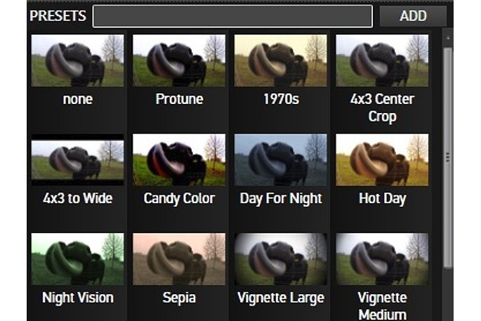 Bild Die Filter Presets zeigen dir ein Vorschaubild mit dem Videoobjekt, das du angewählt hast. Praktisch. [Foto: MediaNord]
