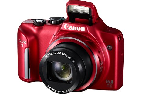 Bild Neben Schwarz wird die Canon PowerShot SX170 IS auch in Rot angeboten. [Foto: Canon]