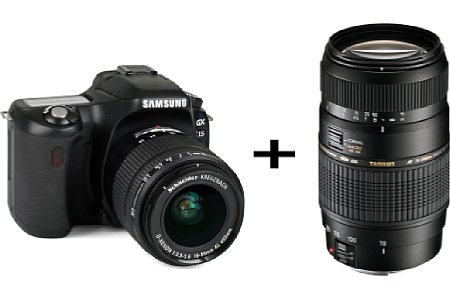 Samsung GX-1S mit 18-55mm Objektiv  Tamron 70-300mm Bundle [Foto: Imaging One GmbH]