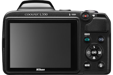 Bild Der rückwärtige 7,5cm-Bildschirm der Nikon Coolpix L330 löst 460.000 Bildpunkte auf. [Foto: Nikon]