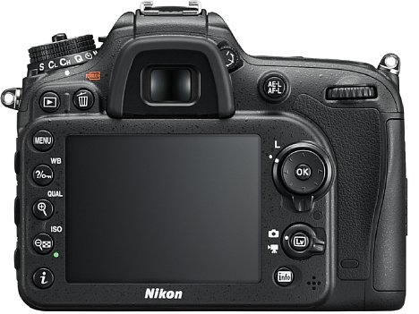 Bild Der acht Zentimeter große, 1,23 Millionen Bildpunkte auflösende Bildschirm der Nikon D7200 ist fest verbaut. Außerdem bietet sie einen 0,94-fach vergrößernden Spiegelreflexsucher mit 100 Prozent Bildfeldabdeckung. [Foto: Nikon]