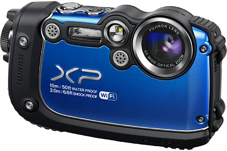 Bild In den vier Farben Schwarz, Rot, Blau und Gelb soll die Fujifilm FinePix XP200 Ende April 2013 in den Handel kommen. Der Preis liegt bei 250 Euro. [Foto: Fujifilm]