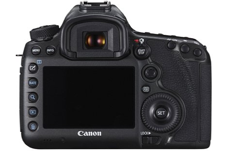 Bild Neben dem 100 Prozent des Bildfelds abdeckenden Sucher bietet die Canon EOS 5DS auch einen 8,2 Zentimeter großen Bildschirm mit einer verstärkten Schutzglasoberfläche. [Foto: Canon]